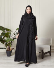 Leyali Dubai: Kristal Işıltılı İpek Abaya - Görsel 5