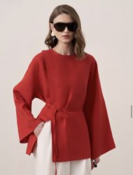 Azela Belted Linen Blouse